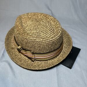 Epoch Hats Company S/M Men’s Light Brown Fedora Multicolored Hatband NWT